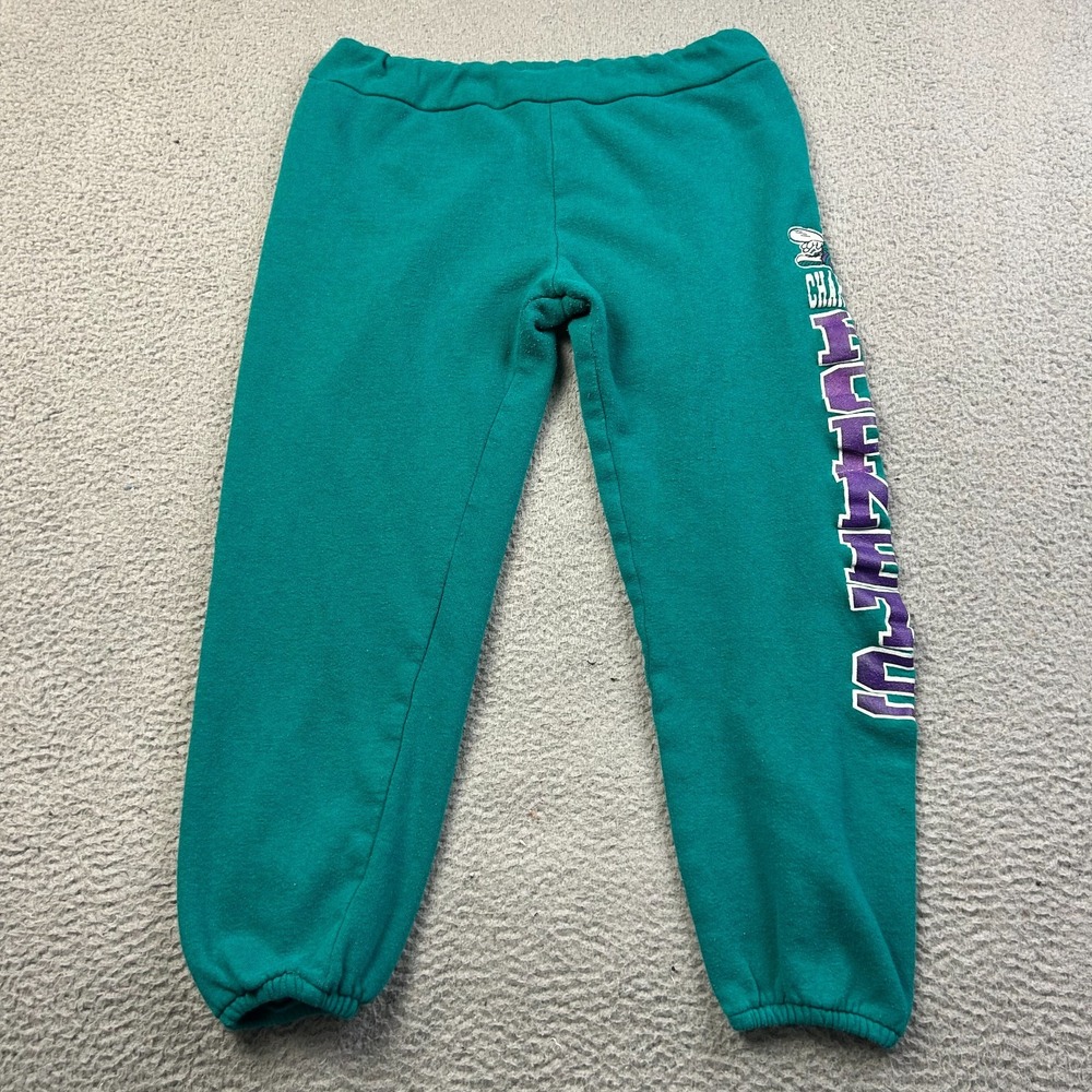 VTG 90s Nutmeg Mills NBA Charlotte Hornets Jogger Sweatpants Size Large